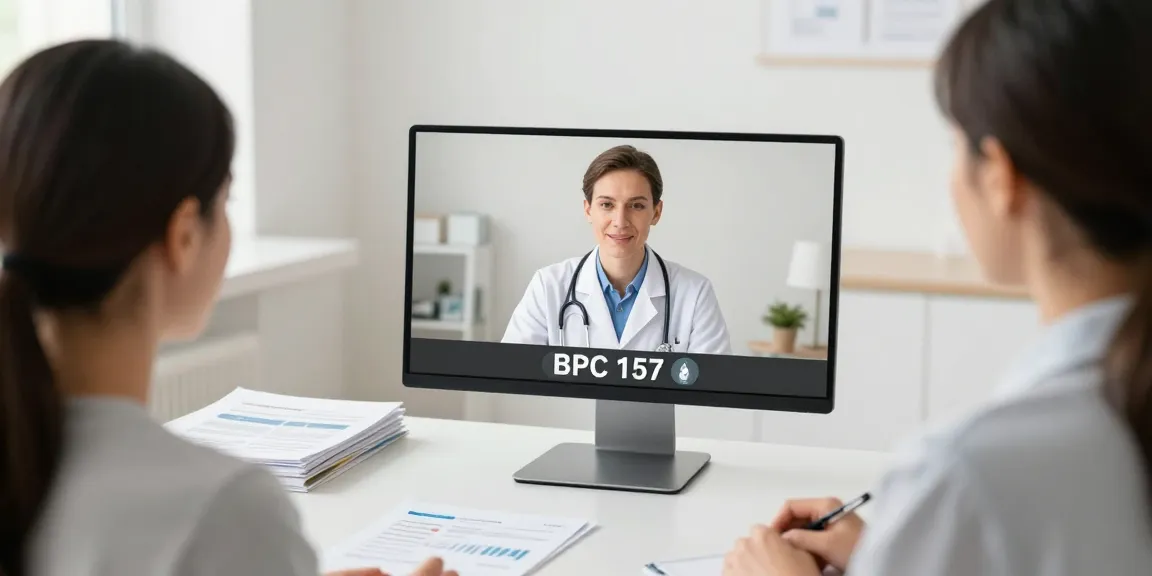 BPC 157 consultation in a telehealth setting, showcasing patient care and medical expertise.