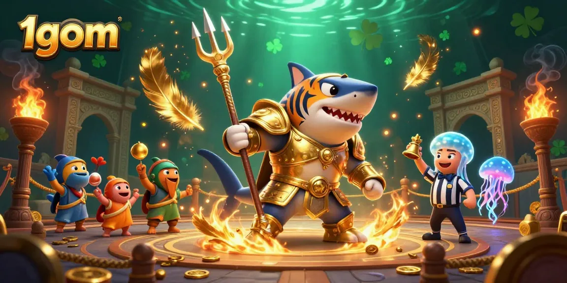 Experience high-stakes action at 1gom with a vivid underwater colosseum scene filled with dynamic betting elements.