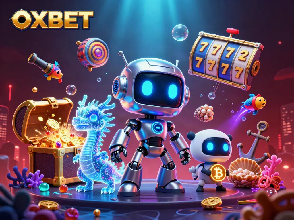 Engage with the exciting world of OXBET through this vibrant 3D casino scene illustrating gameplay.