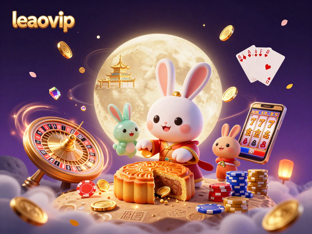 Experience the magic of leaovip with exciting gambling elements and characters in a mystical moonlit setting.