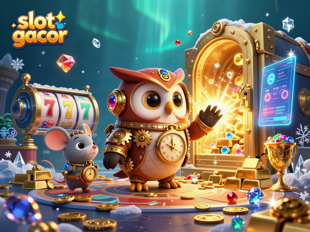 Spin to win with slot gacor elements showcased in an intricate casino illustration.