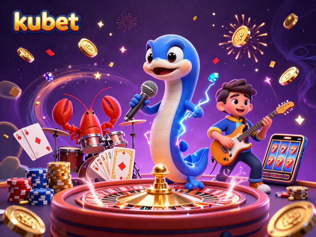 Experience the excitement of kubet with vibrant casino-themed characters and elements in a lively underwater setting.