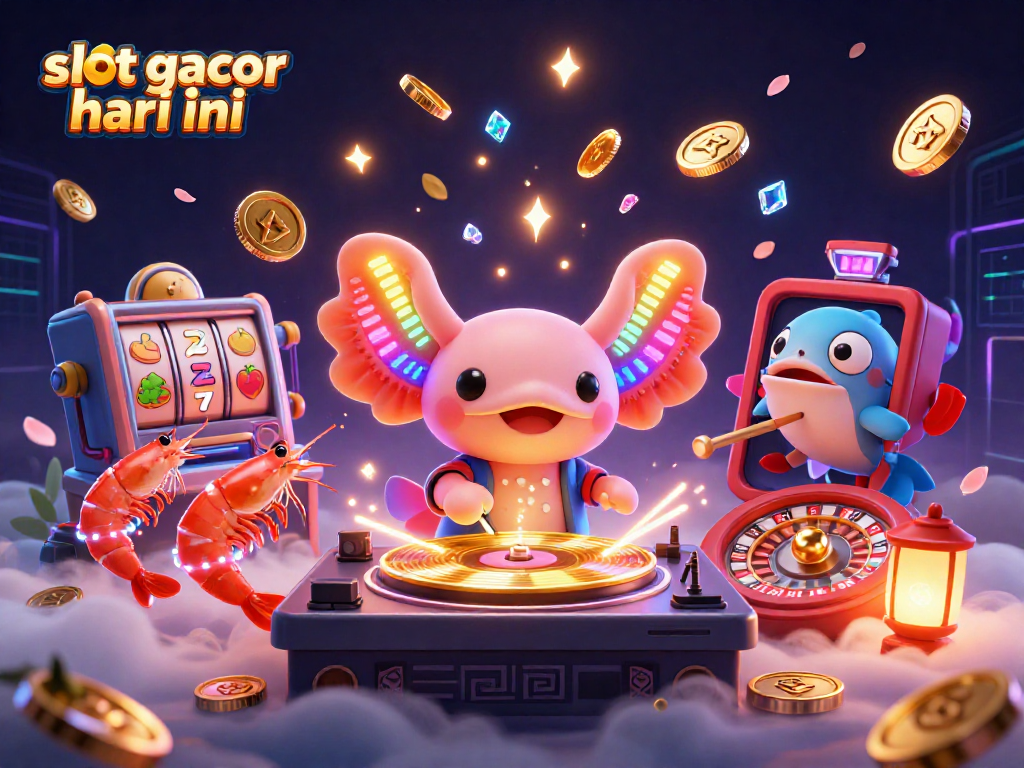 Experience slot gacor hari ini with vibrant characters and dynamic casino elements in a colorful digital illustration.