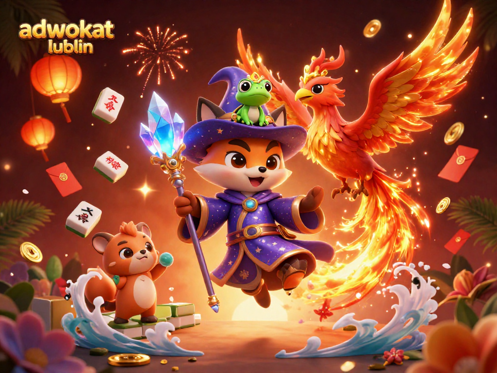 Win big with adwokat lublin in this vibrant 3D gambling scene filled with fortune elements.