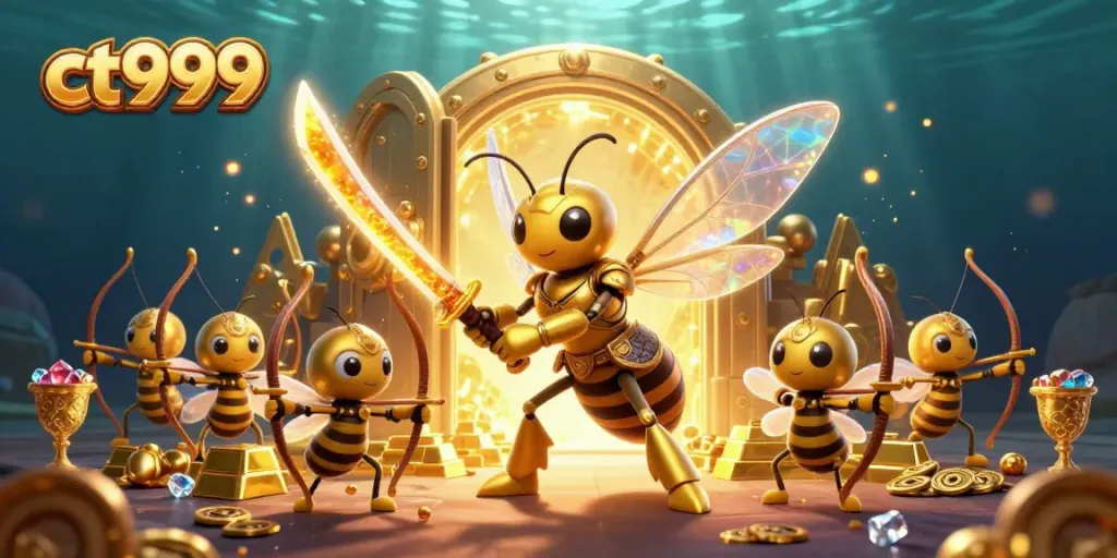Play exciting casino games in the immersive ct999 online gaming platform, showcasing unique characters and treasures.