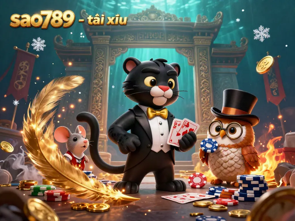 Engage in thrilling sao789 - tài xỉu gameplay with charming 3D characters and casino elements.