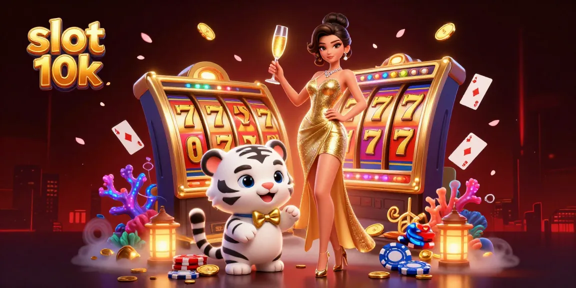 Experience thrilling wins with slot 10k in this vibrant 3D casino illustration, filled with excitement.