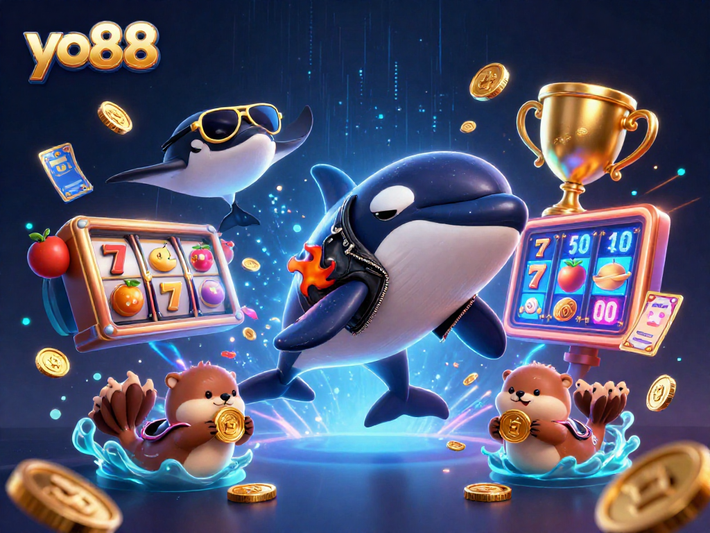 Experience thrilling jackpots and excitement with yo88's vibrant casino illustration featuring captivating sea characters.