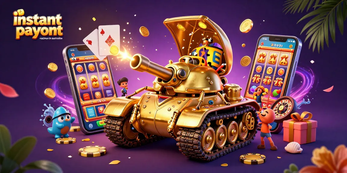 Experience instant payout casinos in Australia with an exciting 3D casino illustration, showcasing fast winnings.