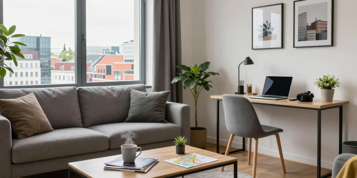 Moderne Monteurzimmer in Hannover mit gemütlichem Ambiente und Stadtblick.