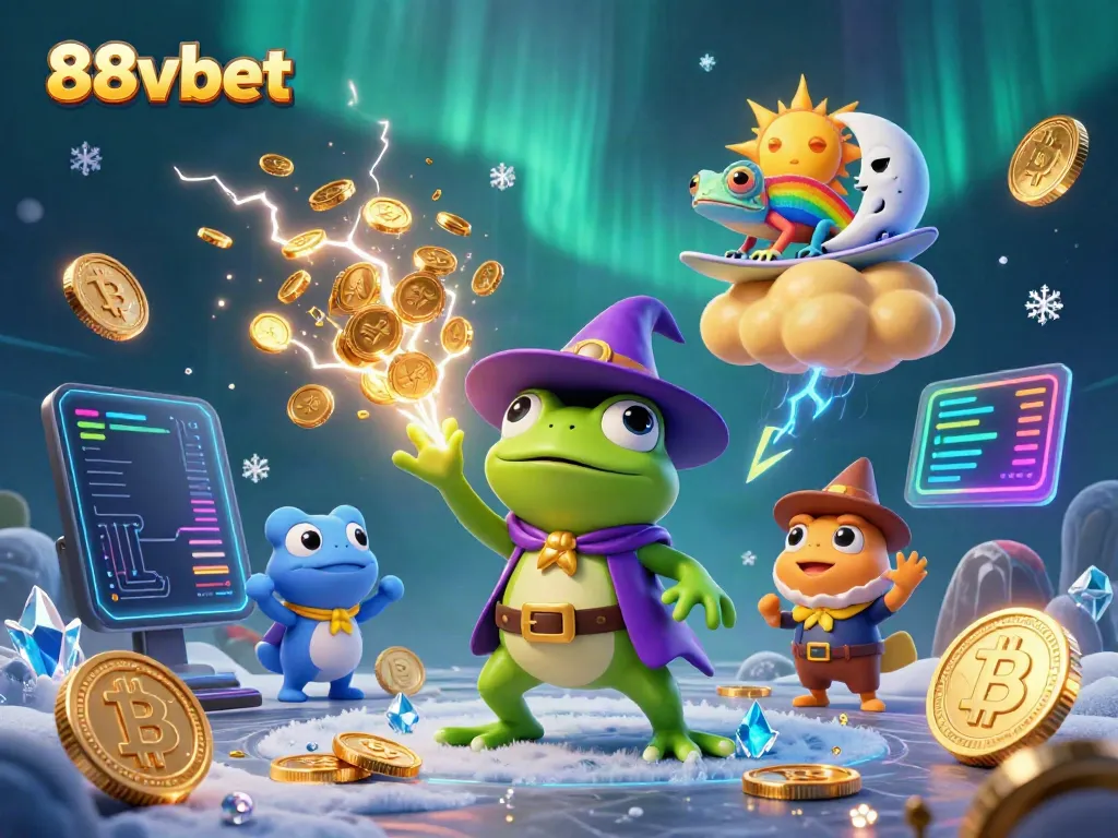Spin the reels with 88vbet's captivating casino experience, showcasing vibrant characters and coins.