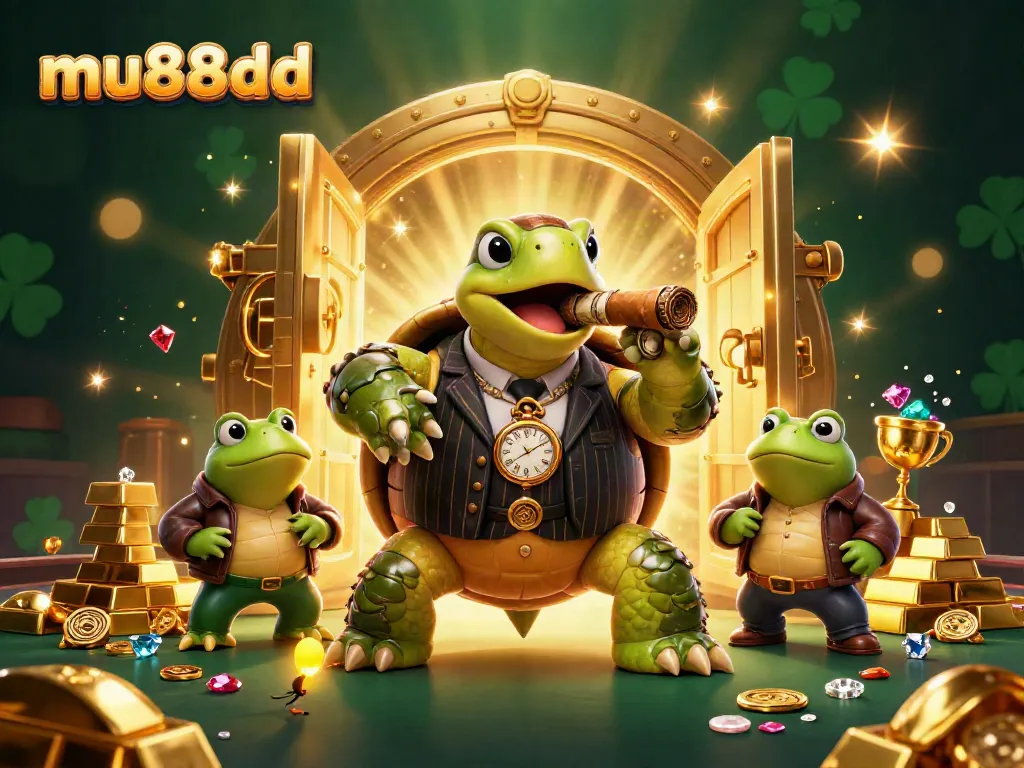Experience thrilling wins with mu88dd's vibrant casino scene featuring a stylish snapping turtle.