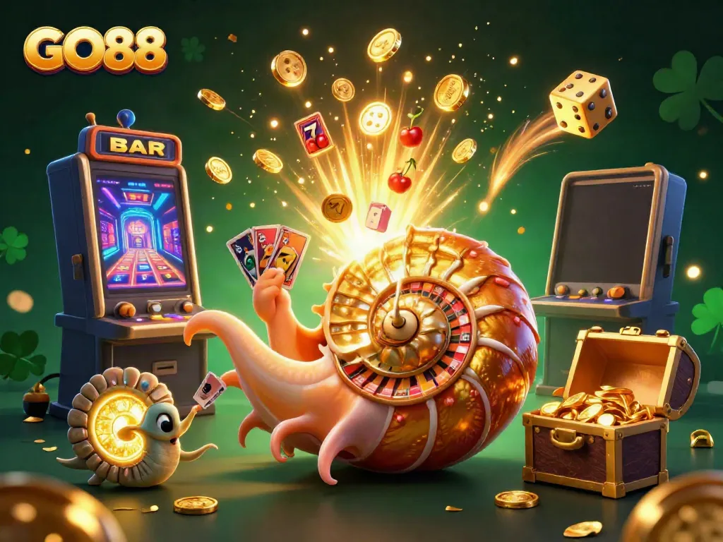 Engage with the vibrant GO88 casino scene featuring an ancient nautilus and stunning jackpot elements.