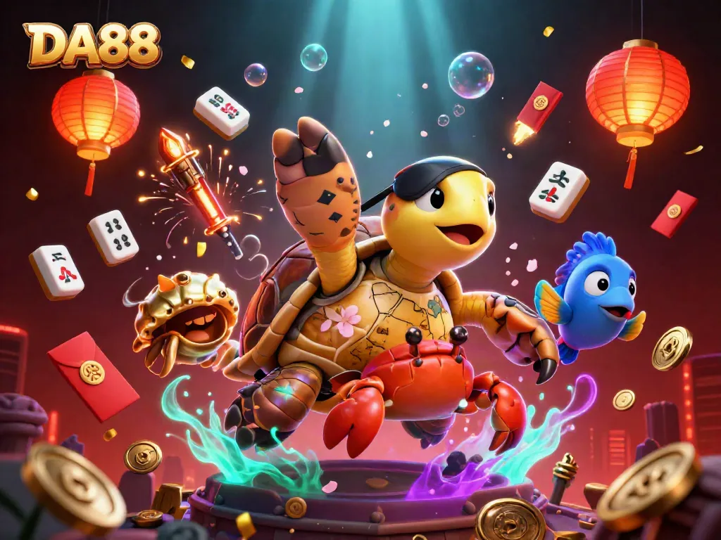 Engage with DA88 slots adventure featuring pirate turtle and treasures, perfect for gamers.