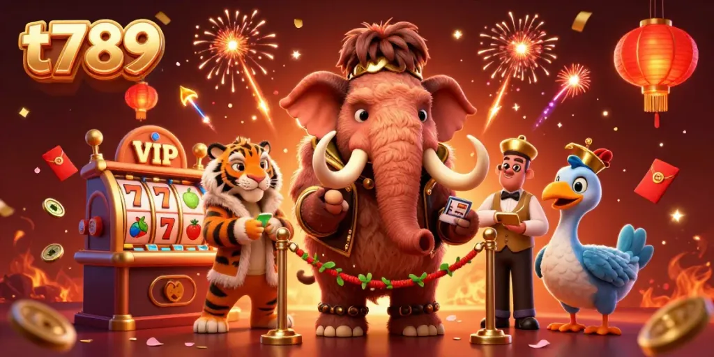 Experience thrilling moments at t789 with our vibrant casino scene filled with dynamic characters and game elements.