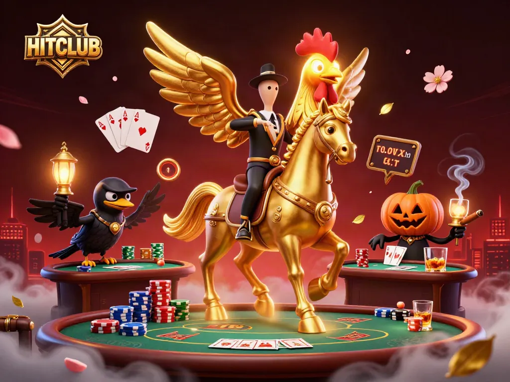Experience the thrill of HITCLUB in this vibrant casino scene featuring dynamic gaming elements.