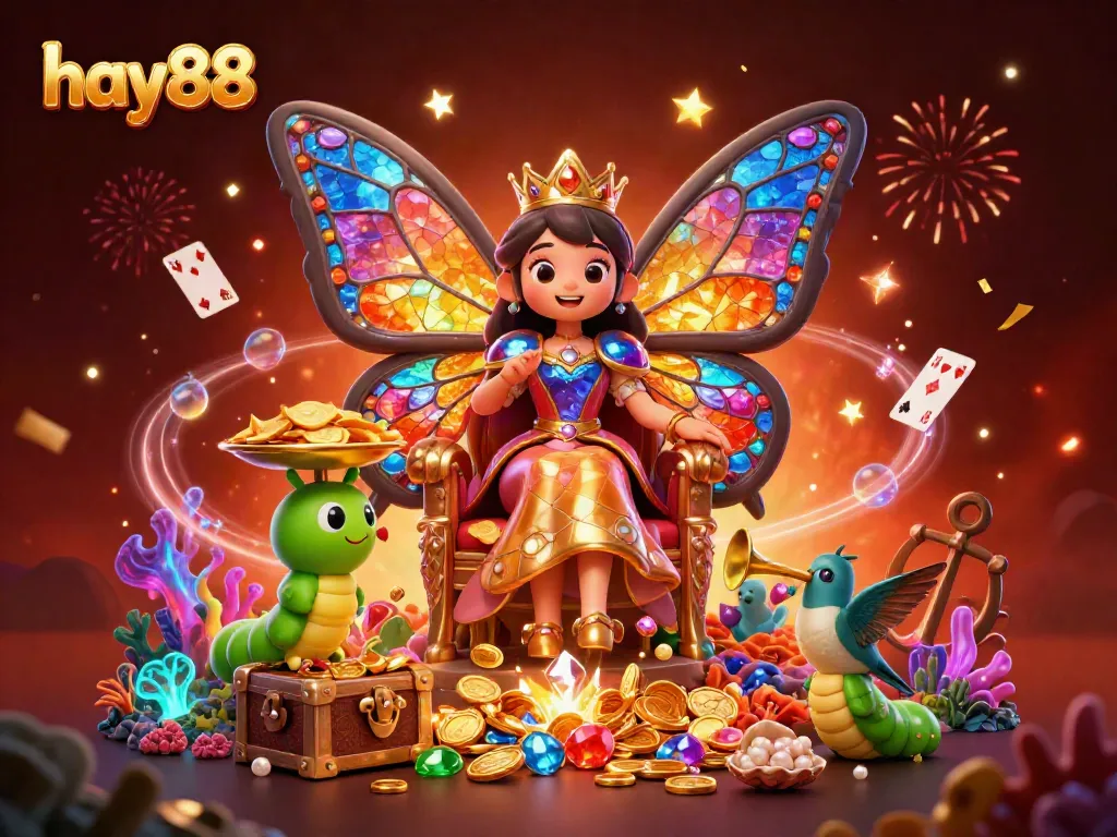 Engage in thrilling gameplay with hay88's vibrant 3D casino scene featuring royalty and immersive treasures.