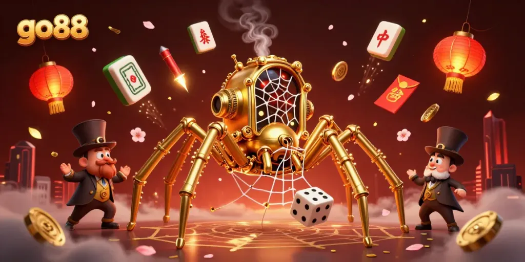 Engage in thrilling casino action with go88's captivating steampunk illustration.