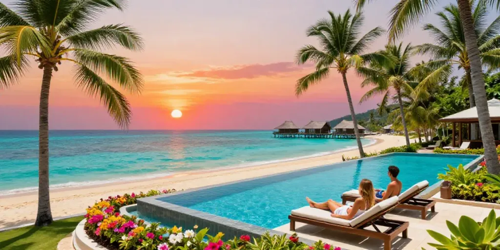 Luxury residences at the sanctuary club, perfect for vacation getaways amidst tropical beauty.