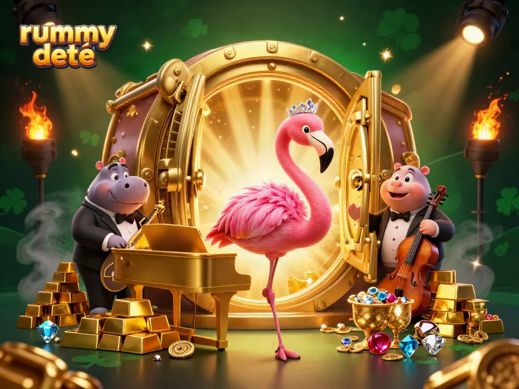 Rummy Deity memikat pemain dengan suasana kasino ceria dan karakter unik dalam permainan kartu.