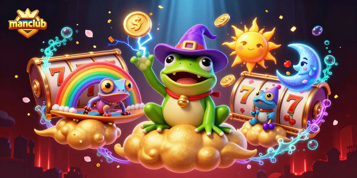 Experience the excitement of manclub by spinning the slot reels amidst coins and magic creatures.