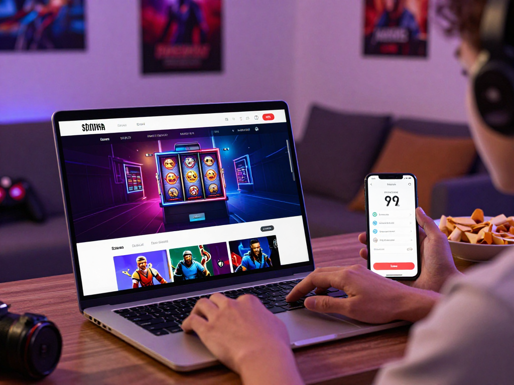 Engaging gaming experience on lavowin platform with user-friendly interface in a cozy setting.