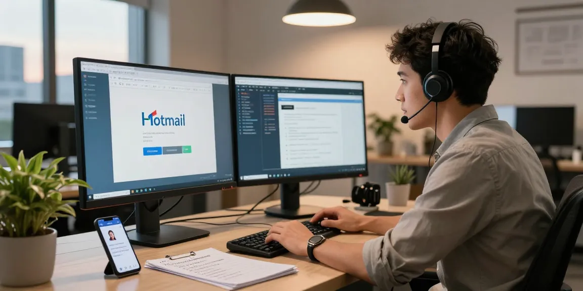 Hotmail customer service expert providing Telus-Technical-Support in a modern office setup.