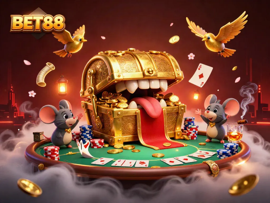 Trải nghiệm BET88 với hình ảnh chiến thắng tại bàn poker đầy màu sắc