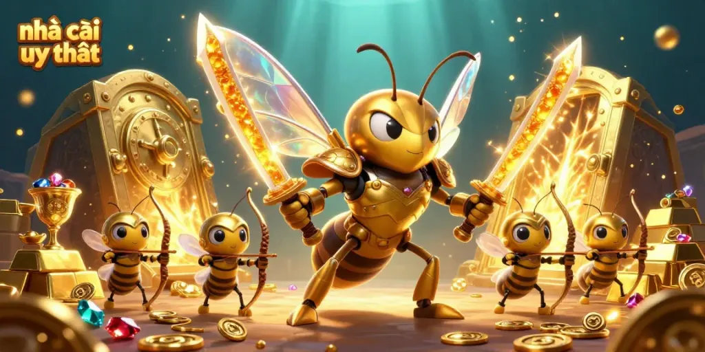 Engage with nhà cái uy tín through this vibrant 3D illustration showcasing a dynamic casino adventure.