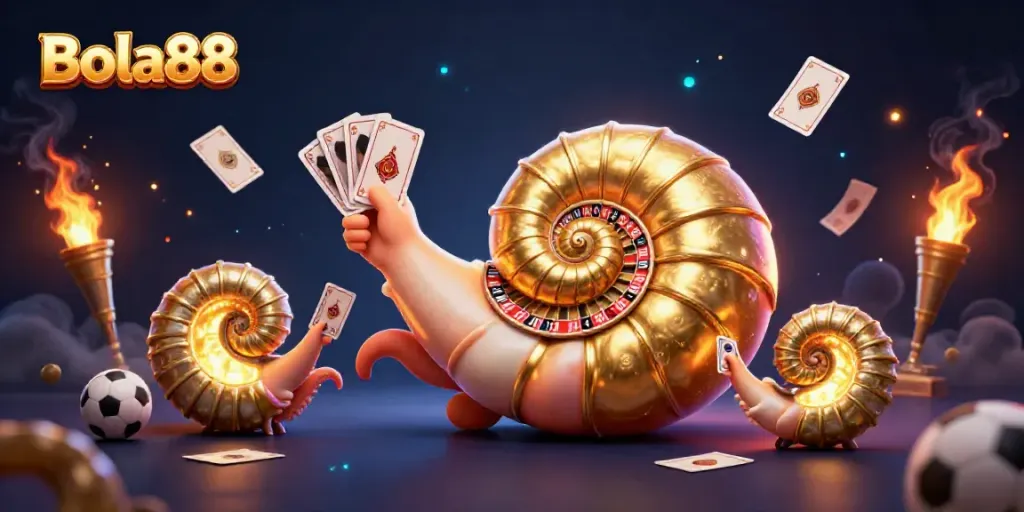 Bola88 and glowing sports betting elements creating an energetic casino atmosphere