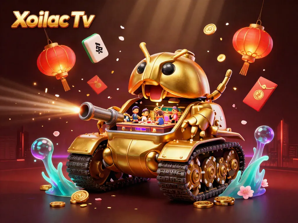 Xoilac Tv showcases a vibrant online casino world with dynamic elements and colorful details.