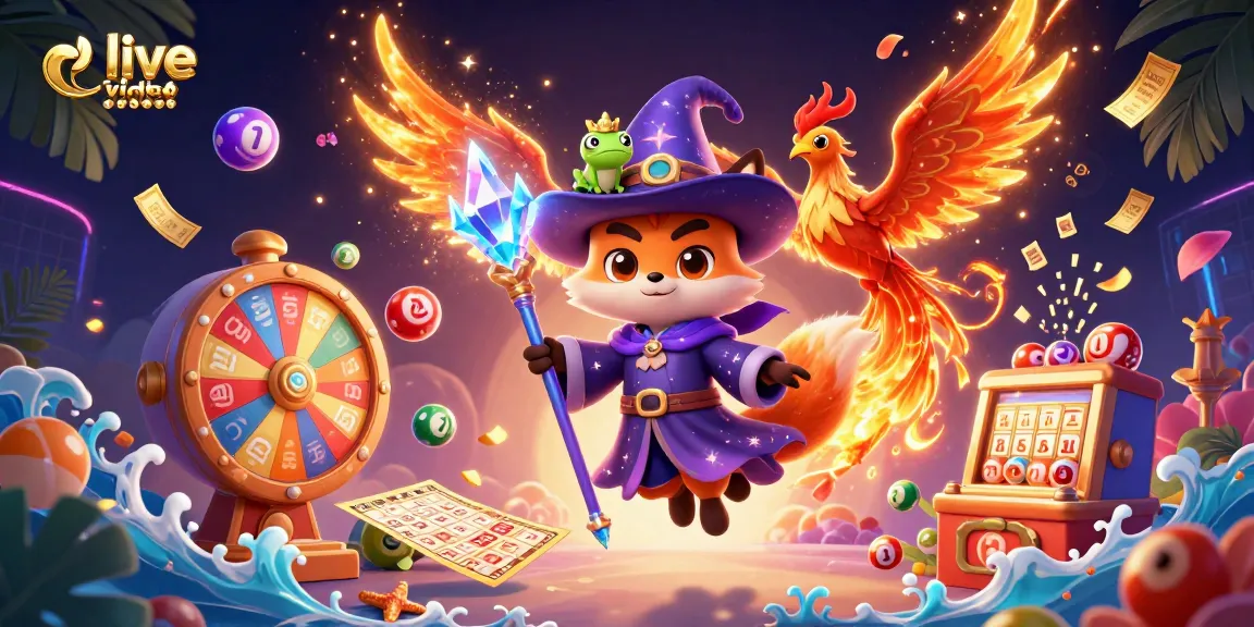 Engage in live video chat with a vibrant scene featuring a wizard fox and phoenix amidst dynamic gambling elements.