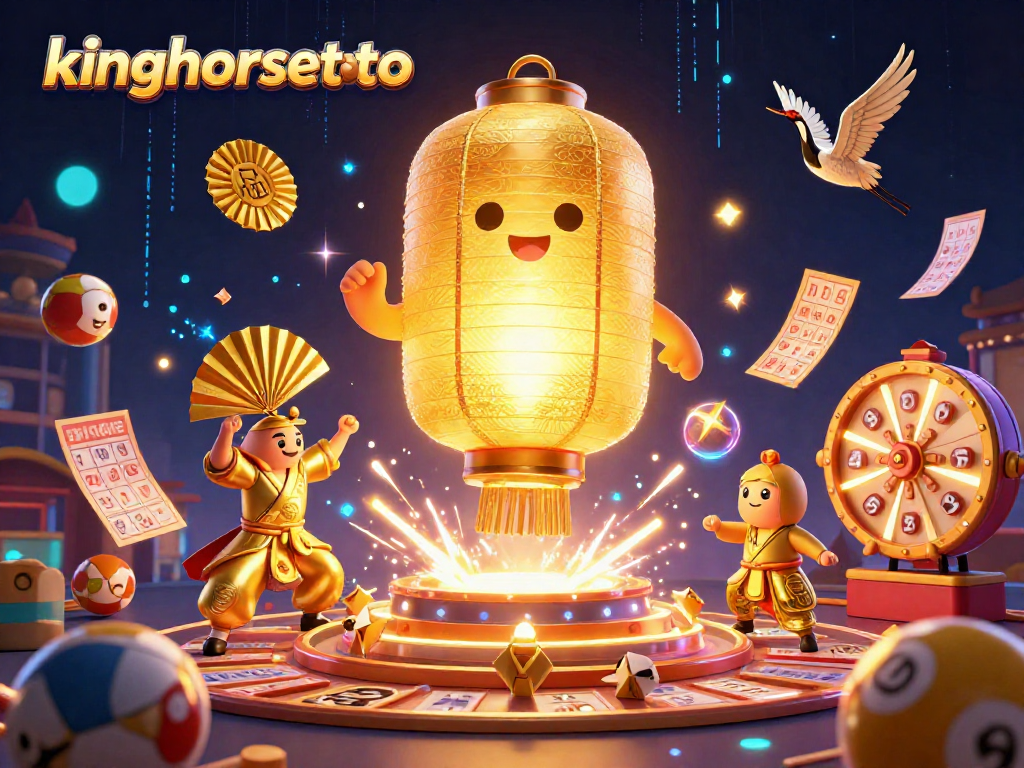 Permainan togel kinghorsetoto dengan karakter unik dan bola bernomor penuh keberuntungan