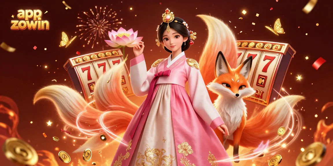 Spin and win with the app zowin in a vibrant online gaming scene featuring slot reels and festive elements.