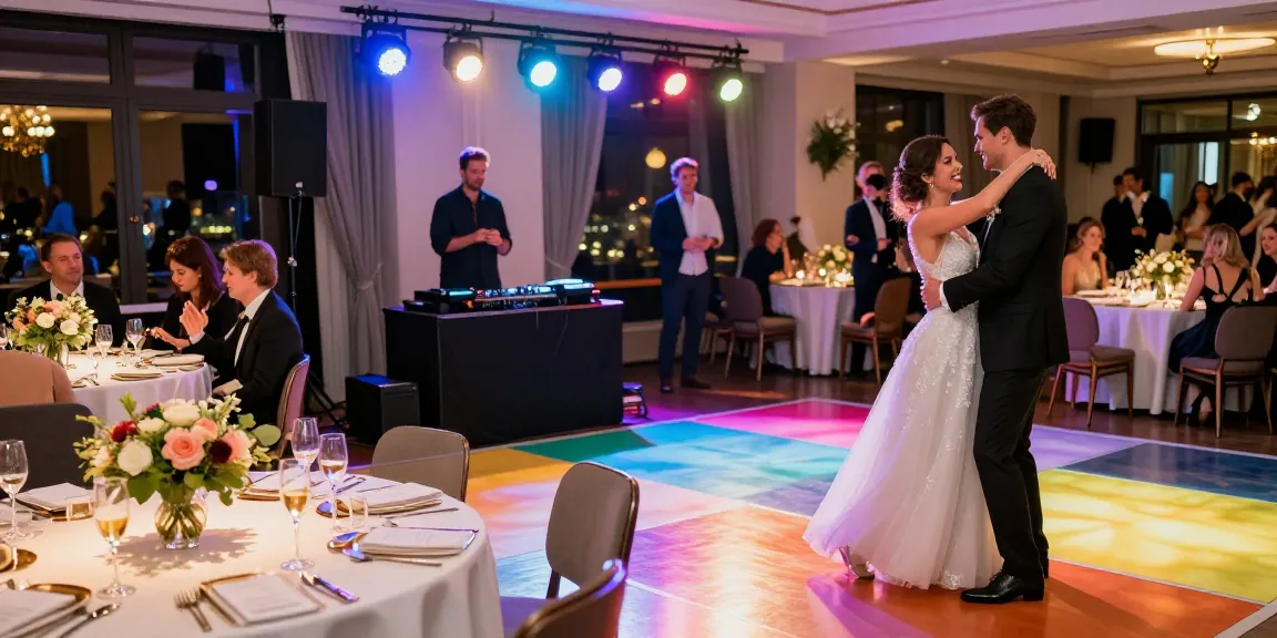 Hochzeit DJ Berlin Brandenburg sorgt für festliche Stimmung auf der Tanzfläche während einer Hochzeit.