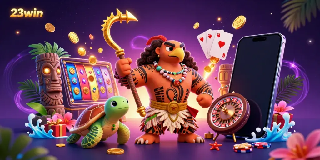 Experience the excitement of 23win with vibrant slot games, featuring unique characters and dynamic action.