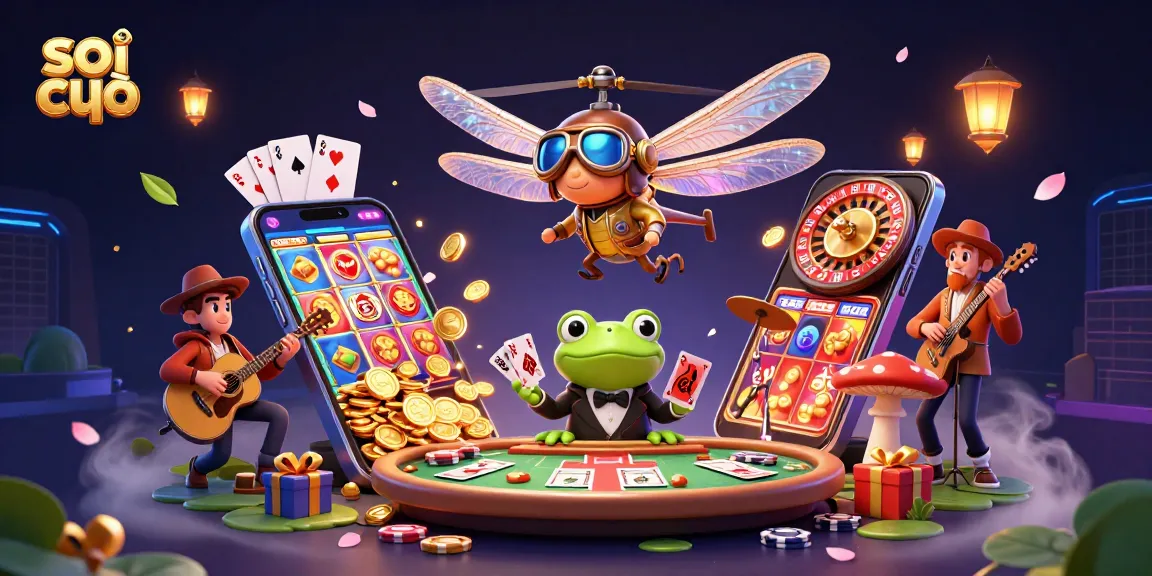 Spark up your luck with soi cầu 247 in a vibrant 3D casino scene featuring dynamic characters and games