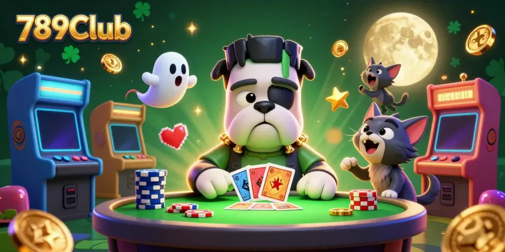 Experience the excitement of 789Club with a lively casino scene featuring whimsical characters and dynamic gaming elements.