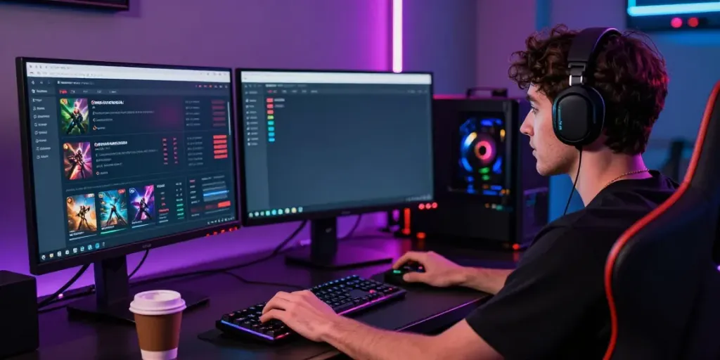 Singatoto online gaming experience with player immersed in gameplay.
