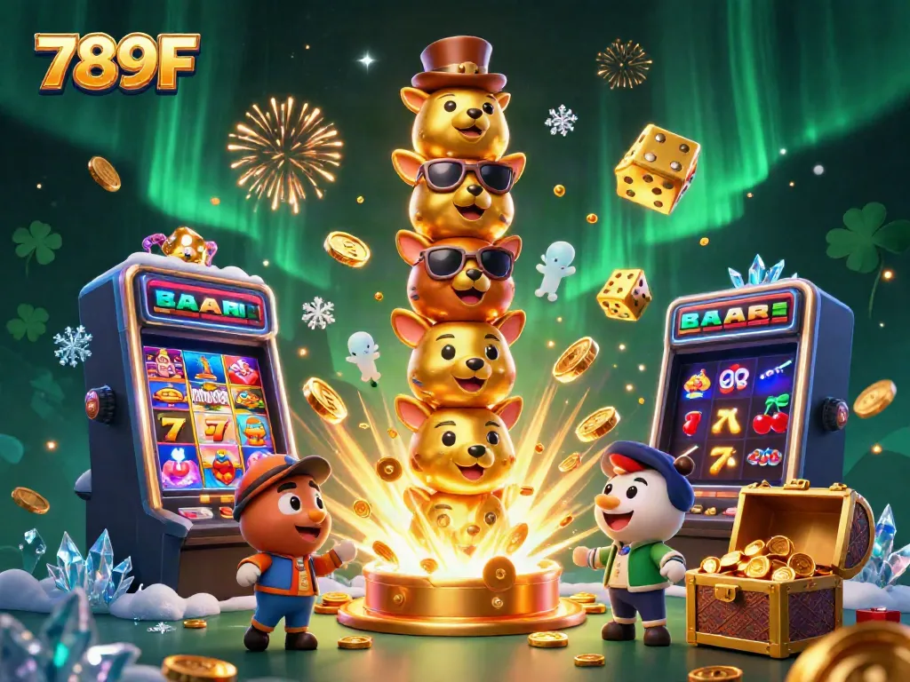Experience thrilling wins at 789F with a vibrant casino scene showcasing exciting jackpots and games!