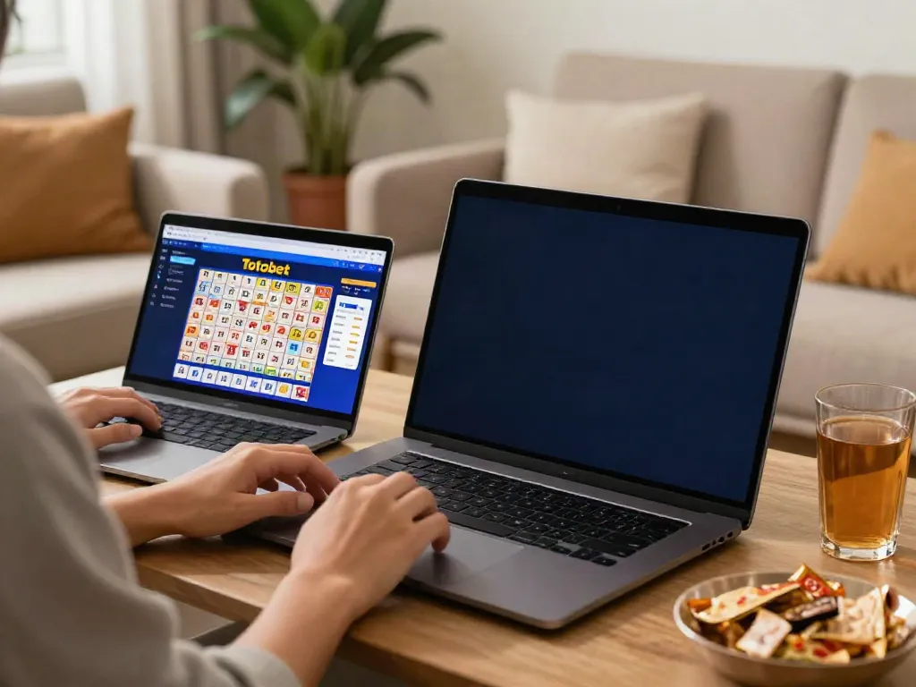Pengalaman taruhan online Totobet dalam suasana santai di ruang tamu.