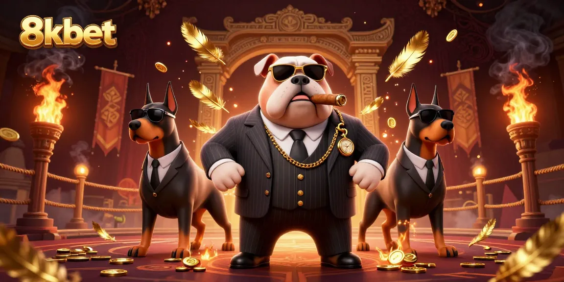 Experience thrilling betting action at 8xbet in this vibrant 3D illustration featuring a mafia boss and bodyguards.