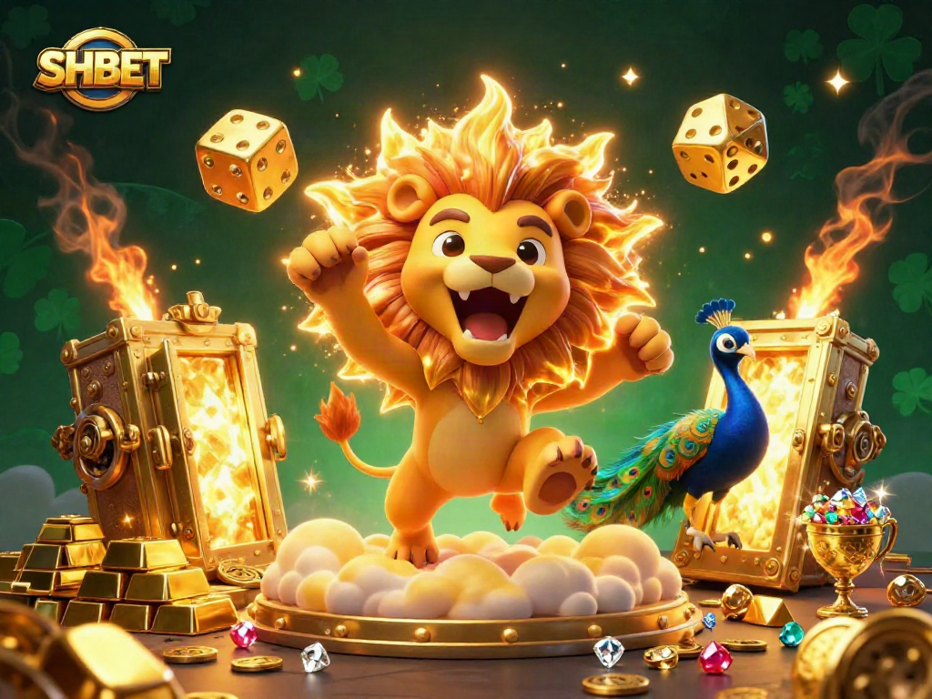 Experience thrilling moments with SHBET in this vibrant casino-themed illustration.