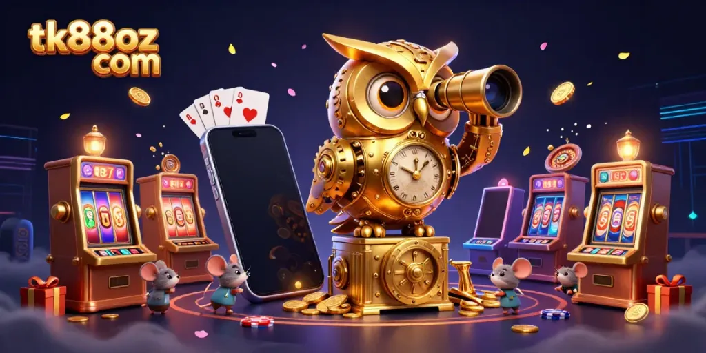Experience the thrill of tk88oz com casino games with cartoon creatures amidst rich 3D visuals and colorful slot elements.