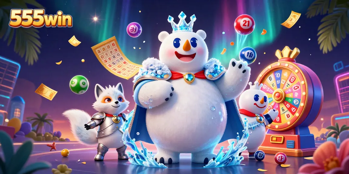 Experience the excitement of 555win with vibrant gaming elements and captivating characters in a dynamic casino scene.