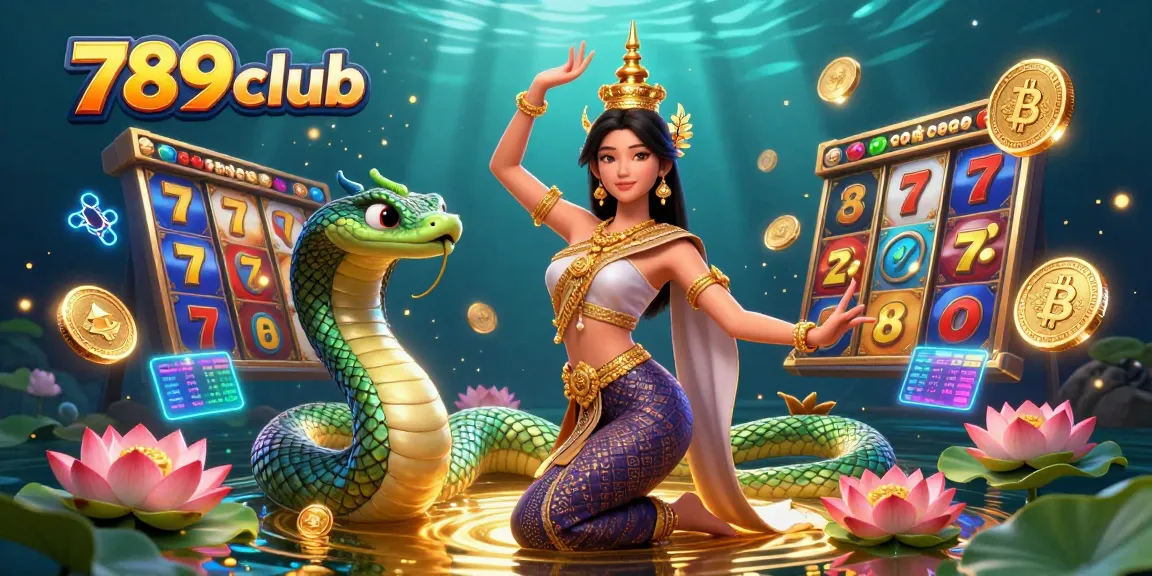 Experience thrilling gameplay at 789club with dynamic elements featuring a traditional dancer and gaming treasures.