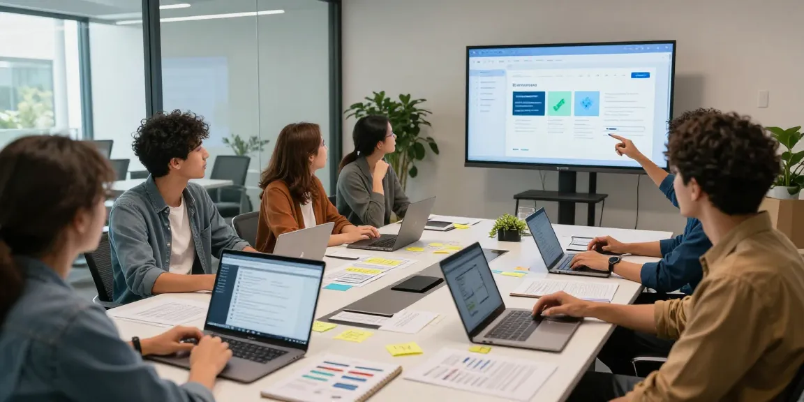 Team discussing WPS Download in a modern office environment during a brainstorming session