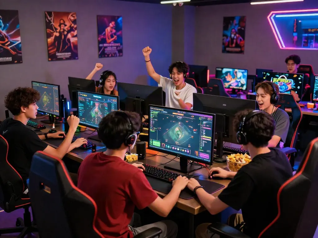 Pengalaman bermain game JPTOTO dengan pemain bersemangat di ruang permainan modern.