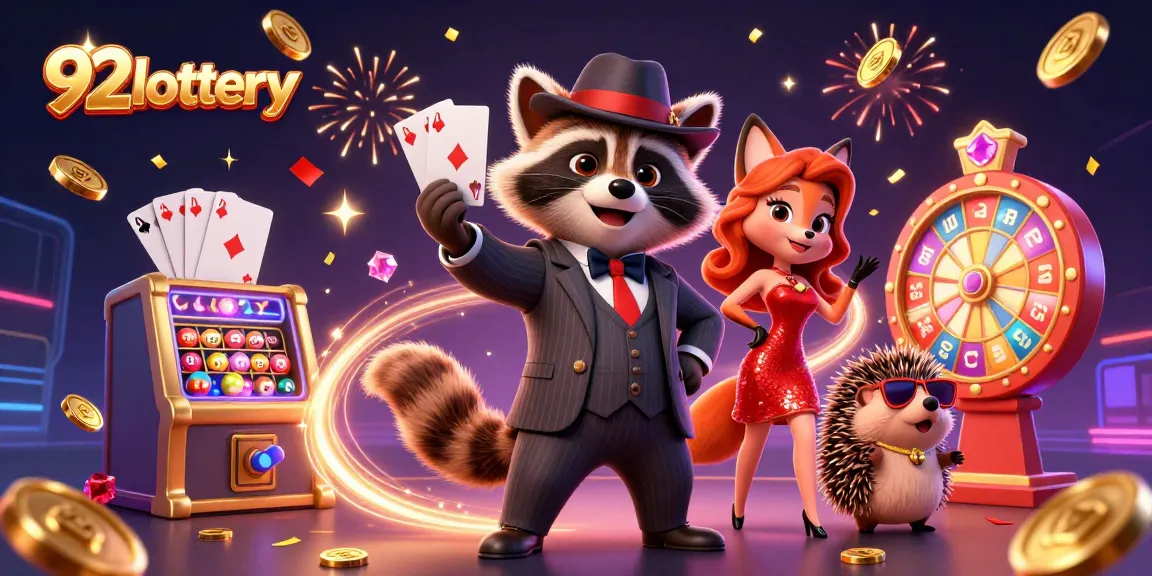 Experience the excitement of 92lottery with vibrant characters and dynamic lottery elements in a captivating 3D scene.