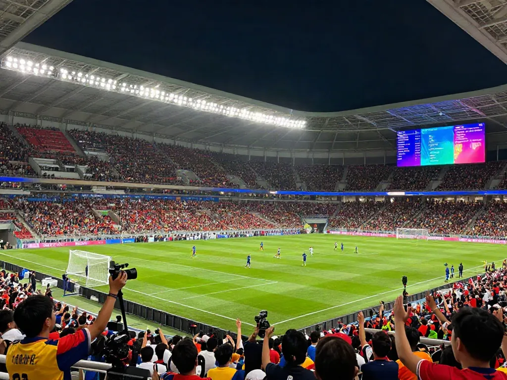 TOP10FOOTBALL action-packed moment capturing passionate fans and players during a thrilling match.